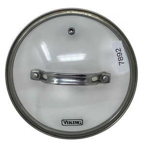 Viking Glass Lid 7 3/4 " Replacement Metal Edges And Handle